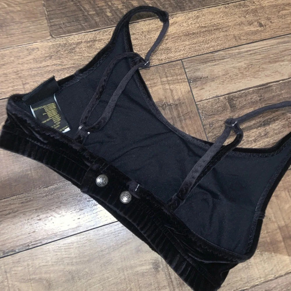 Rare vintage fuzzy Harley Davidson bra top L classic spring crop y2k biker boho - Picture 2 of 3